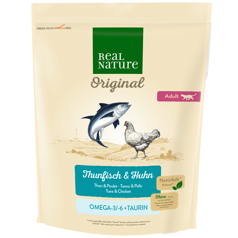 REAL NATURE Trockenfutter REAL NATURE Original Adult 300g Thunfisch & Huhn