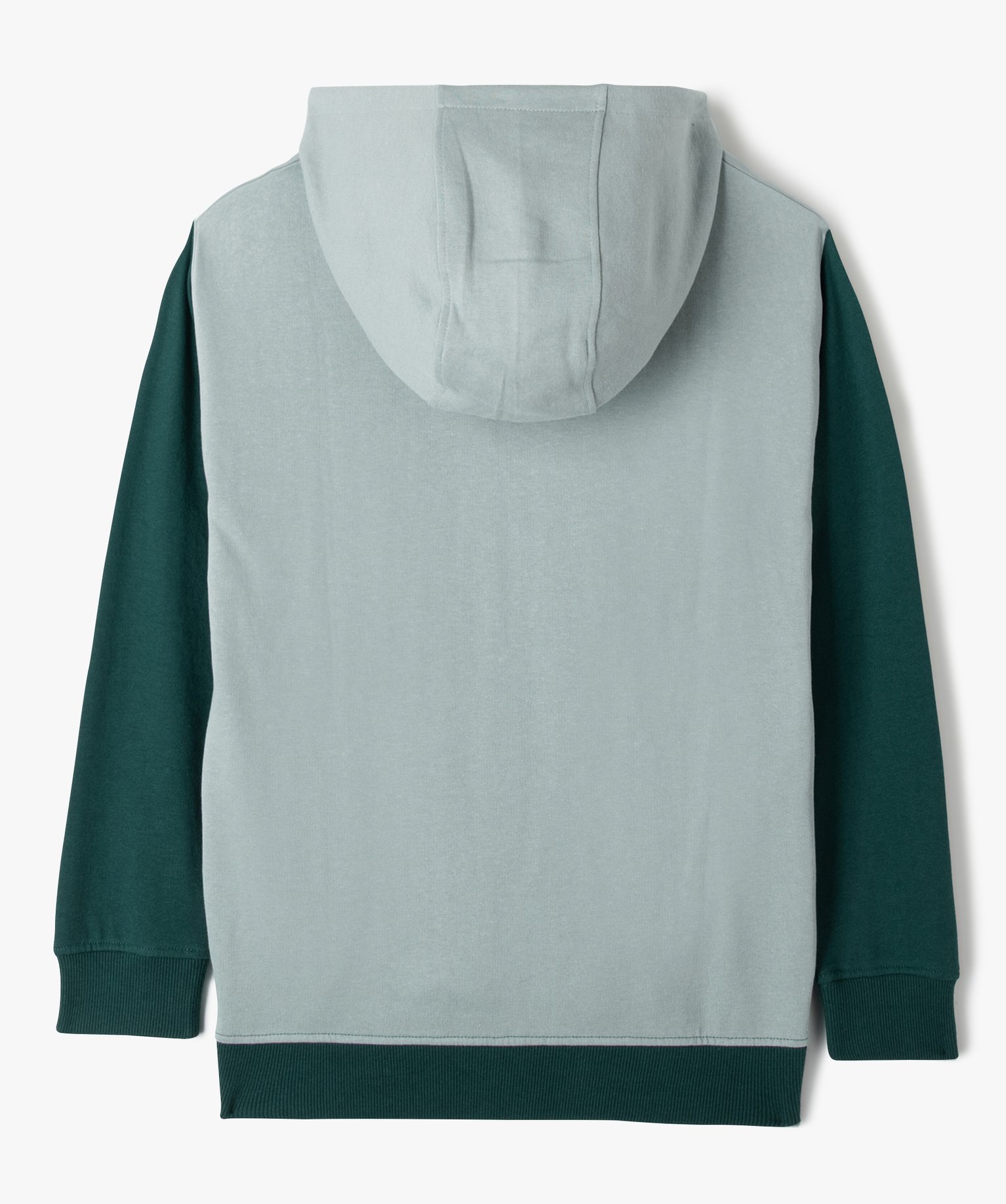 Sweat Garçon en molleton avec col zippé et capuche vert | GEMO