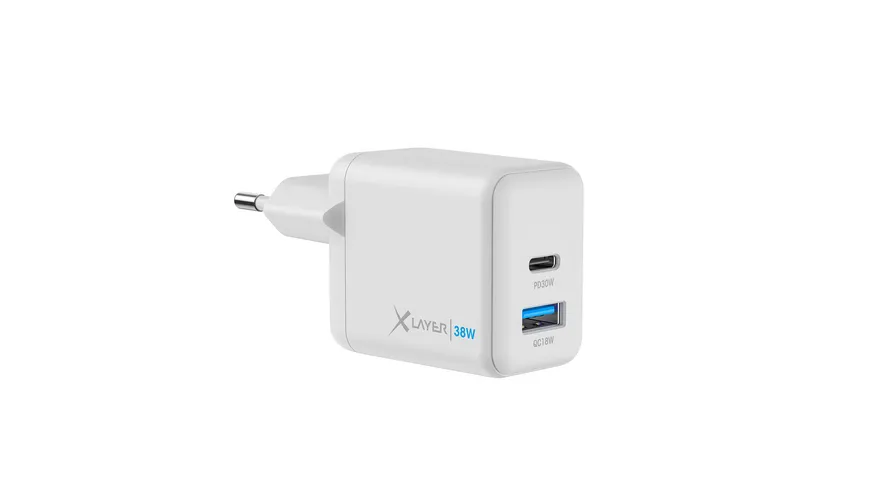 XLayer Universal 38W Powercharger USB Typ C & USB Typ A White