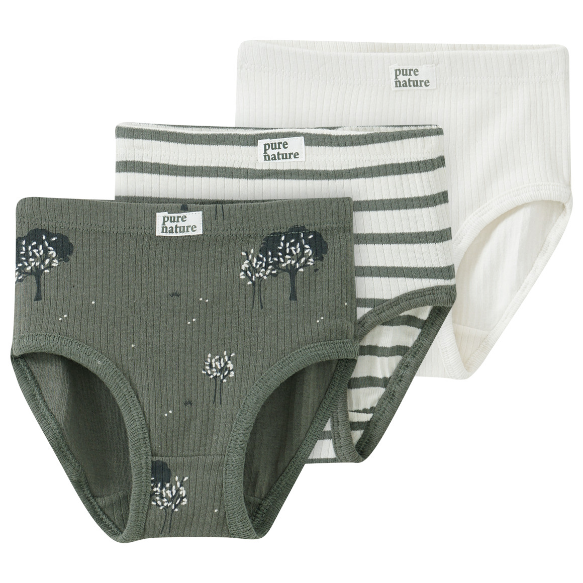 3 Baby Slips mit Rippstruktur