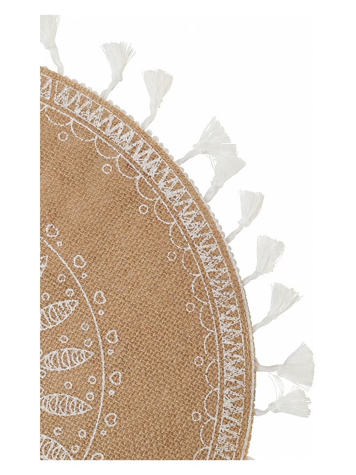 Villa d´Este 6er-Set: Tischsets in Natur/ Weiß - Ø 38 cm günstig kaufen onesize