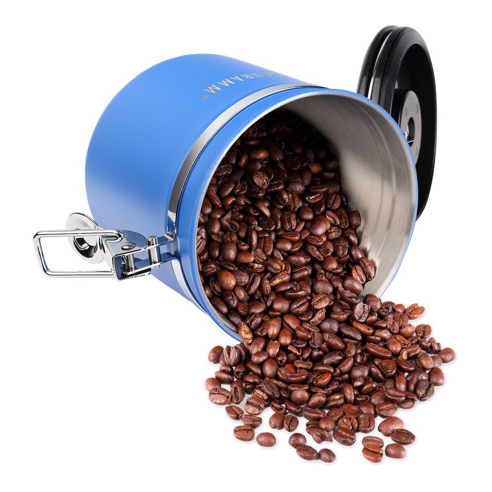 Schramm Kaffeedose Schramm® Kaffeedose 1200 ml in 10 Farben mit Dosierlöffel Höhe: 12cm Kaffeedosen Kaffeebehälter aus Edelstahl
