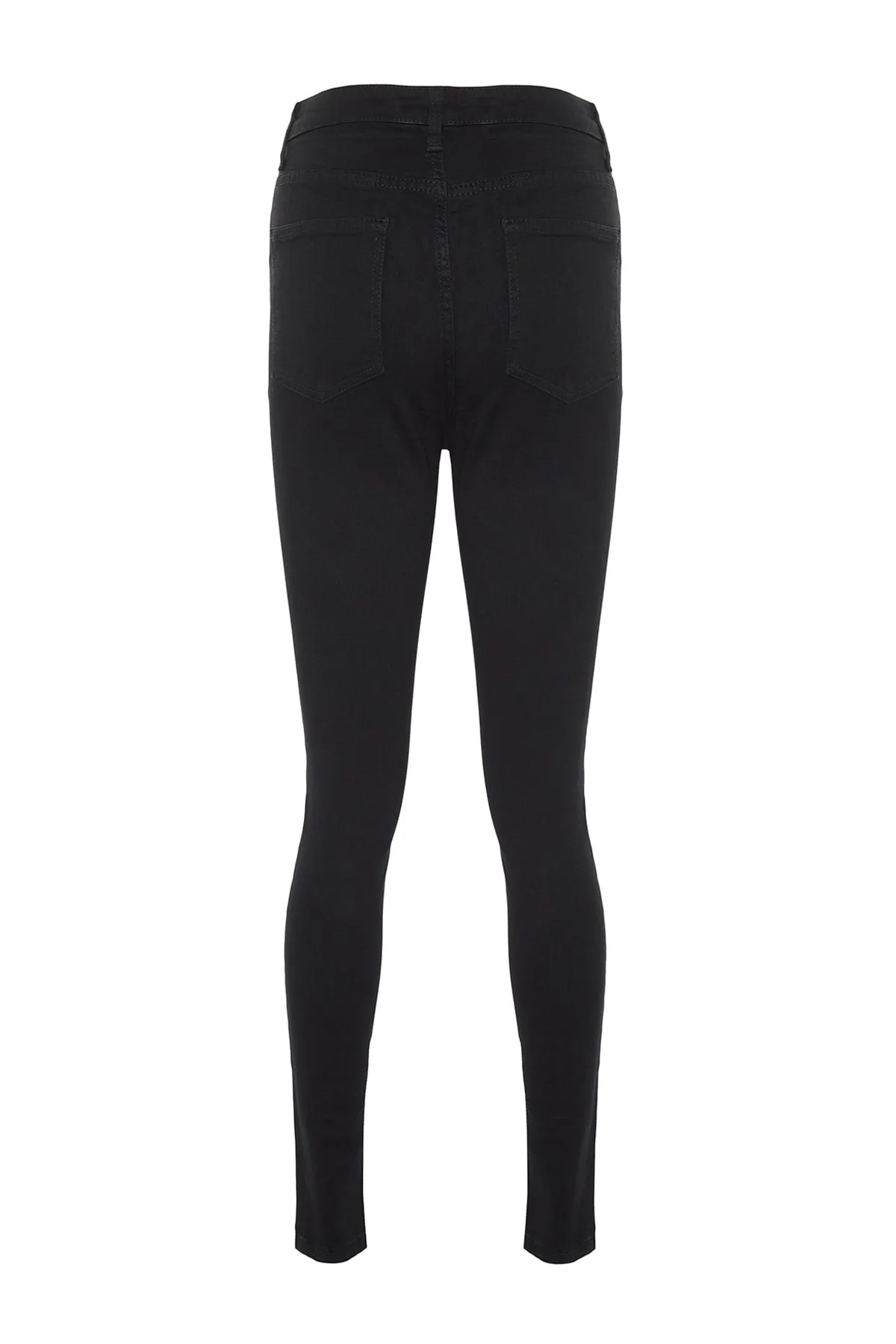 Trendyol Collection  Schwarze High Waist Skinny Jeans mit Schlitzen TWOSS21JE0081
