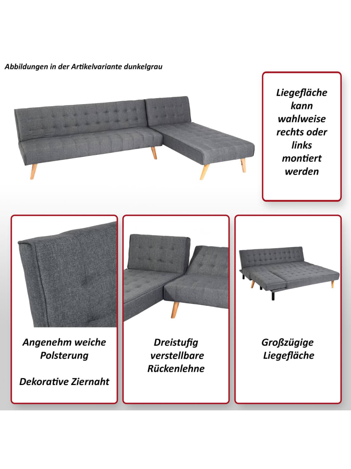 MCW Ecksofa K38 Liegefläche links/rechts, Hellgrau günstig kaufen onesize