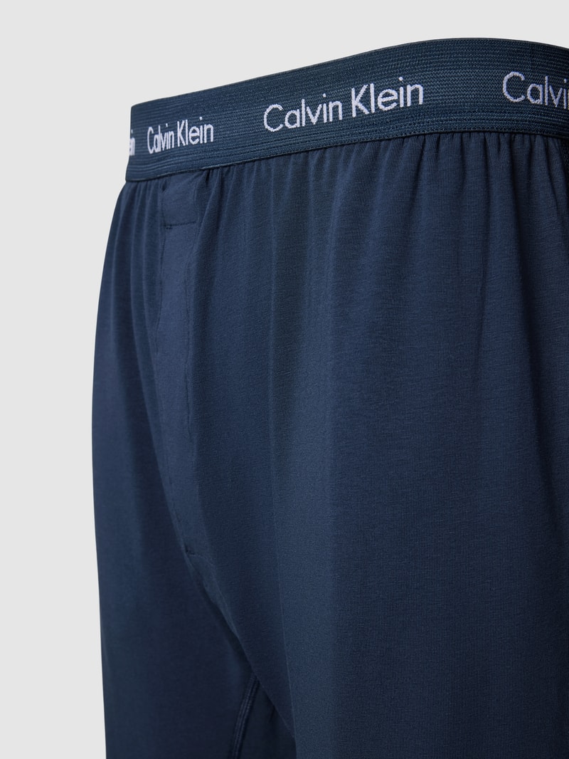 Pyjama-Hose mit Label-Details in dunkelblau