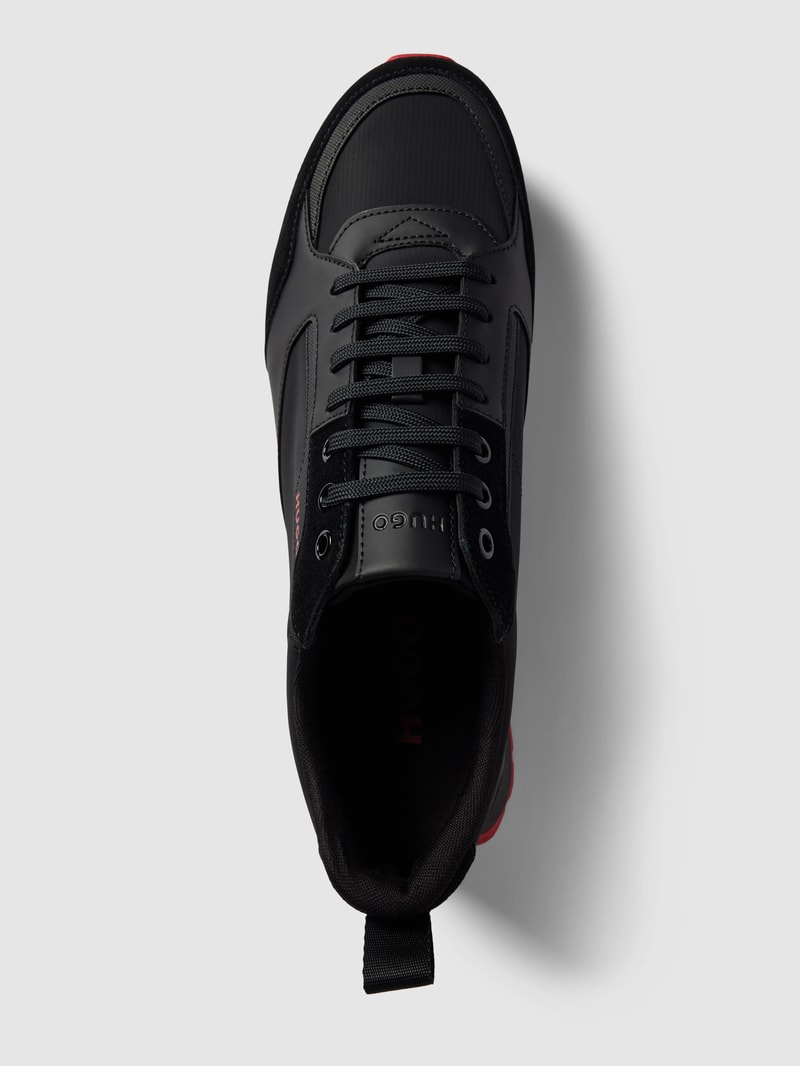 Sneaker aus Leder mit Kontrastbesatz Modell 'Icelin' in schwarz