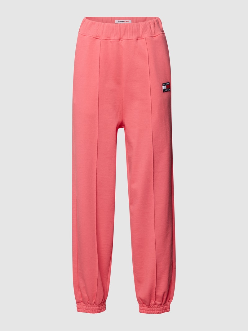 Sweatpants mit Label-Patch in pink