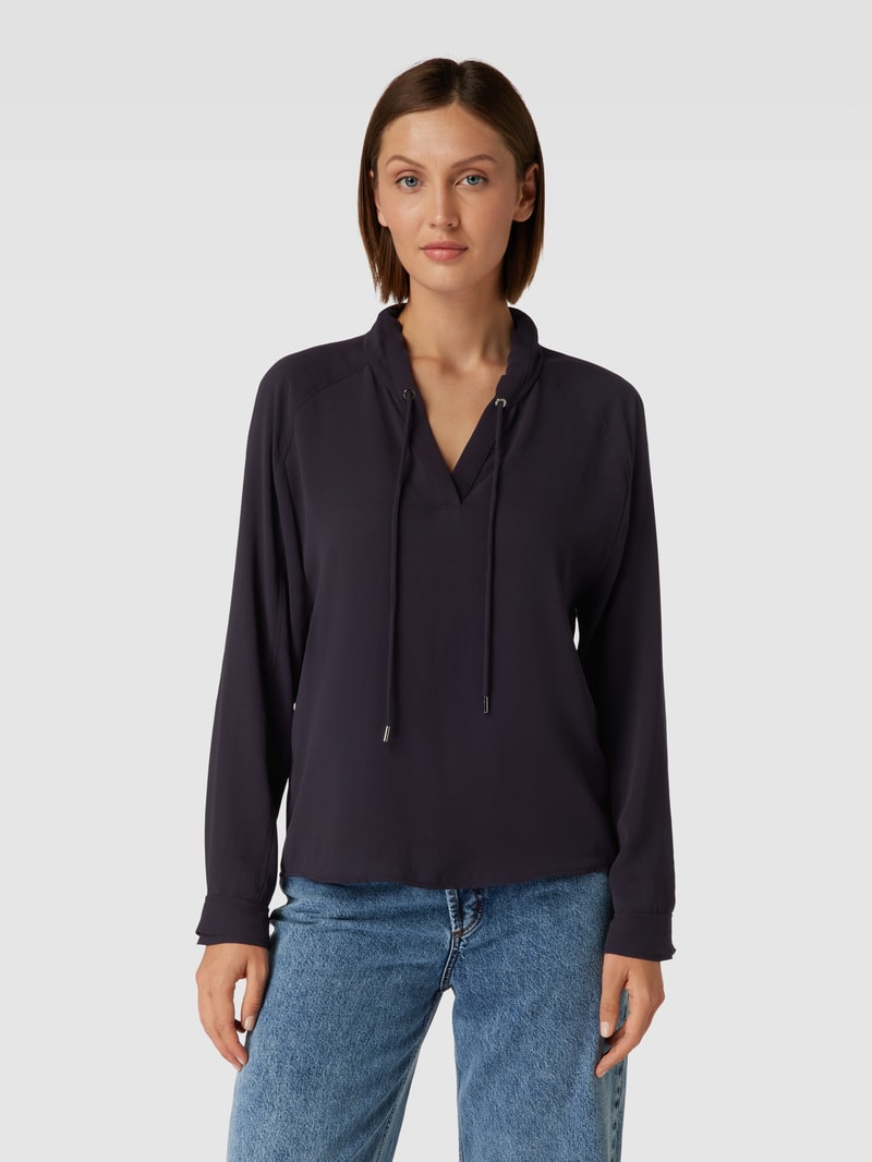 Bluse mit Tunnelzug in marineblau