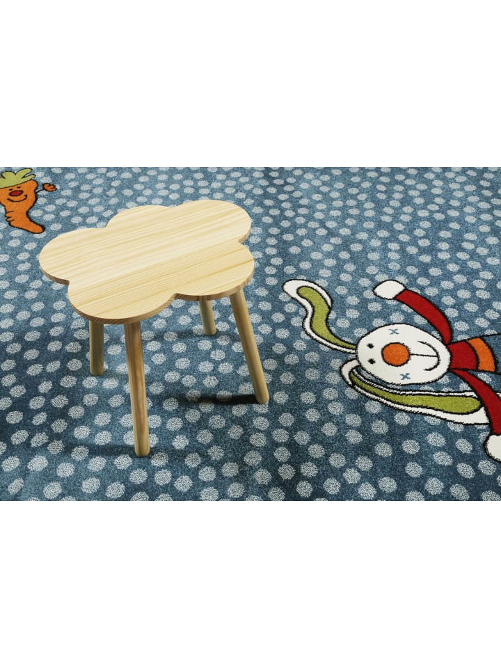 Sigikid Kinderteppich Rainbow Rabbit in blau weiß günstig kaufen 80 x 150 cm