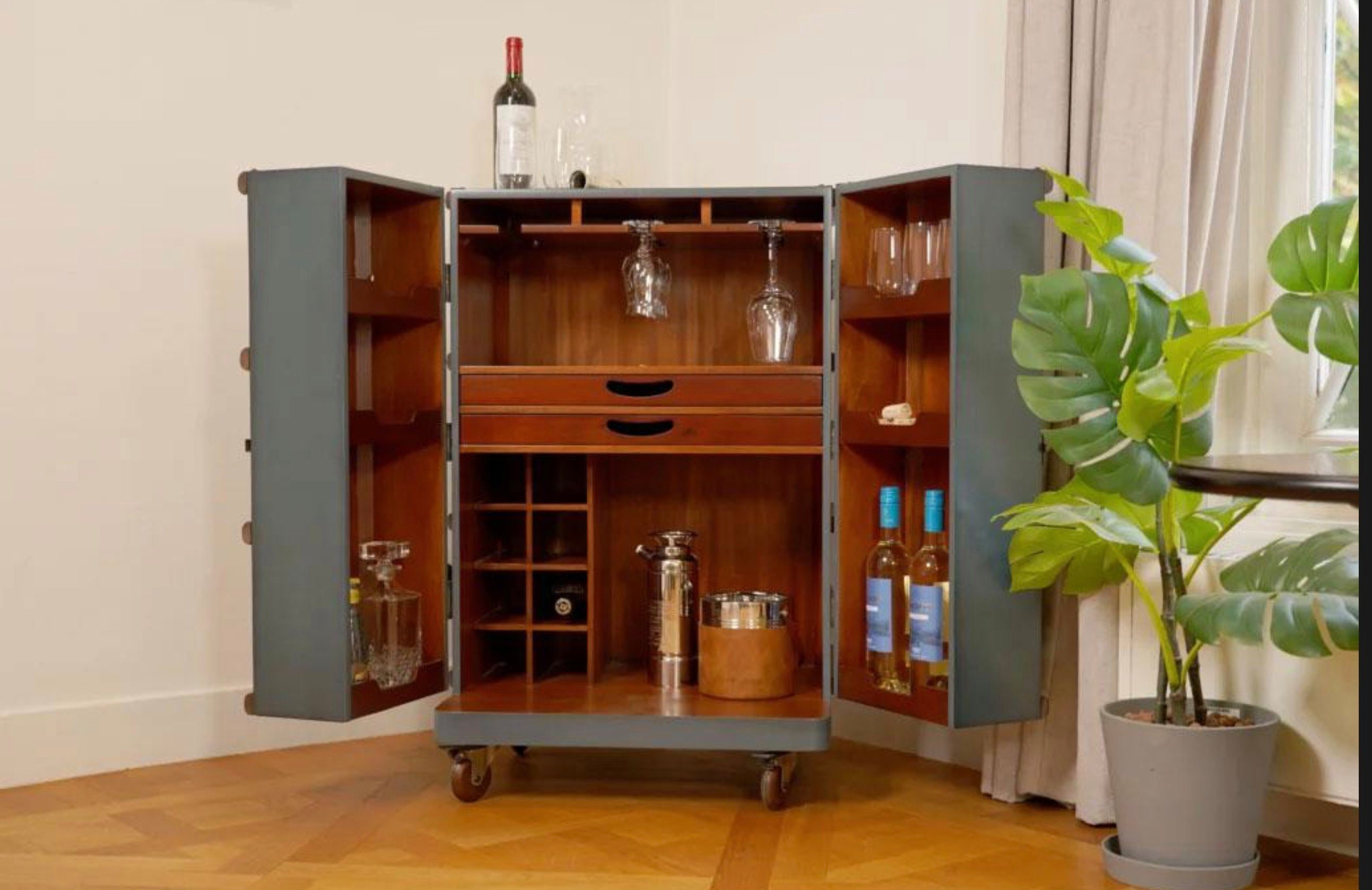 AUTHENTIC MODELS Barschrank Polo Club Bar, Blue
