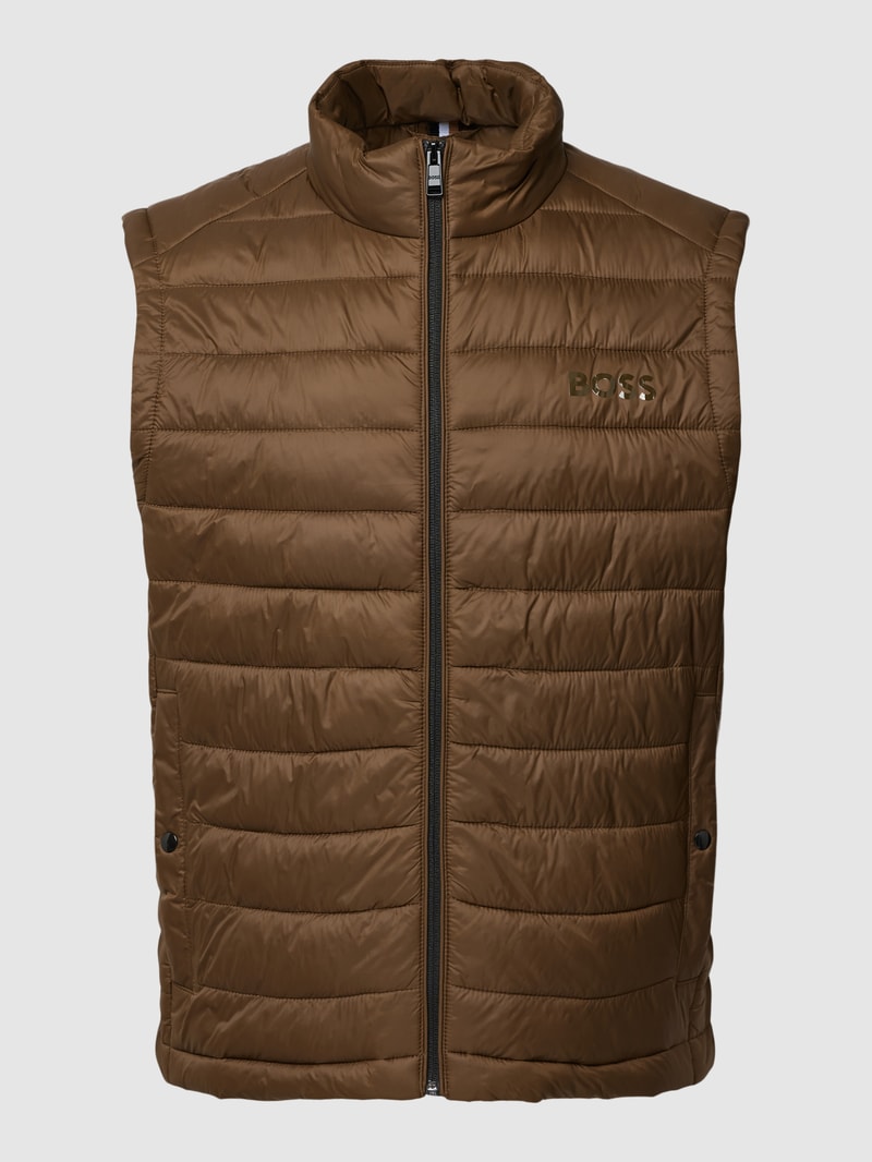 Steppweste mit Label-Detail Modell 'Calano' in mittelbraun