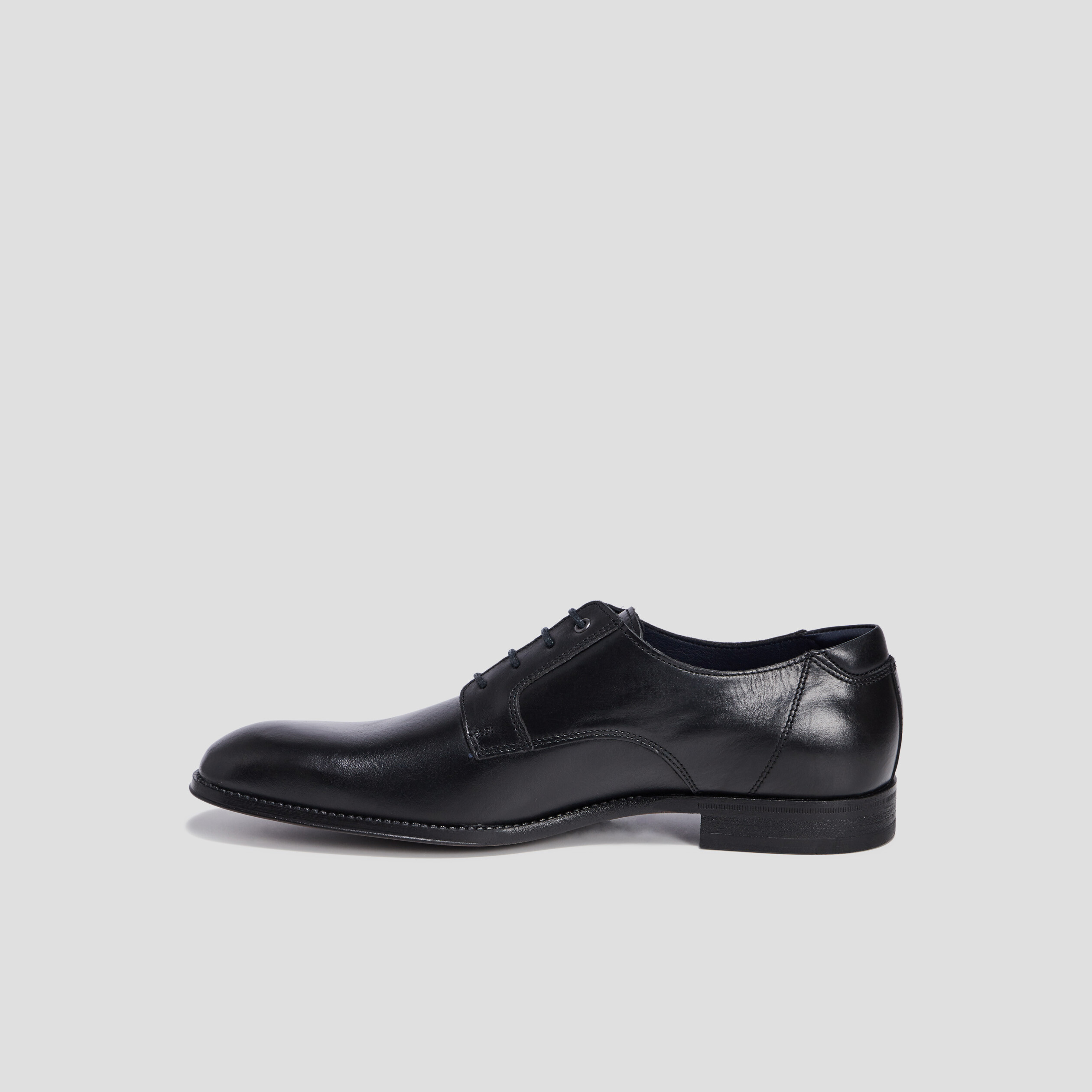 Derbies à lacets en cuir noir homme | La Halle