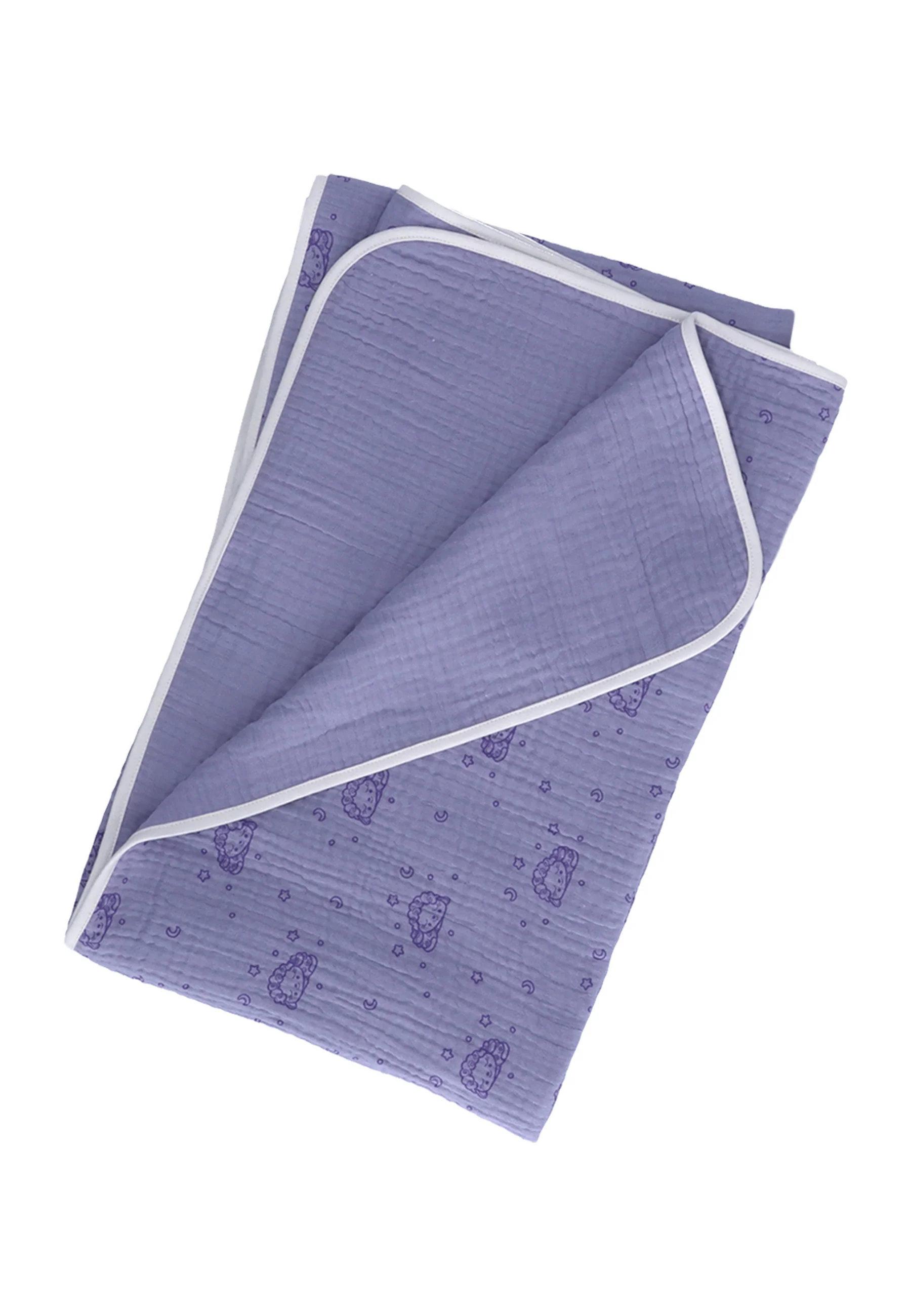Babydecke, Musselin allover Motiv Schlummerschaf