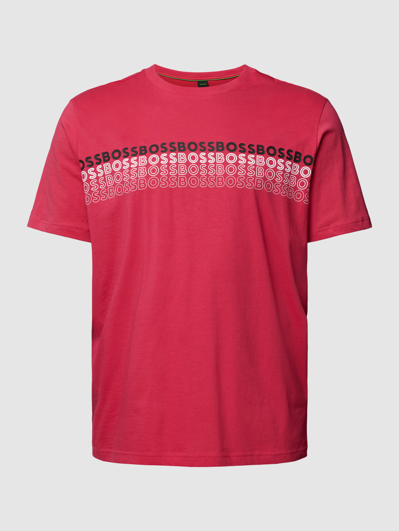 PLUS SIZE T-Shirt mit Label-Print in pink