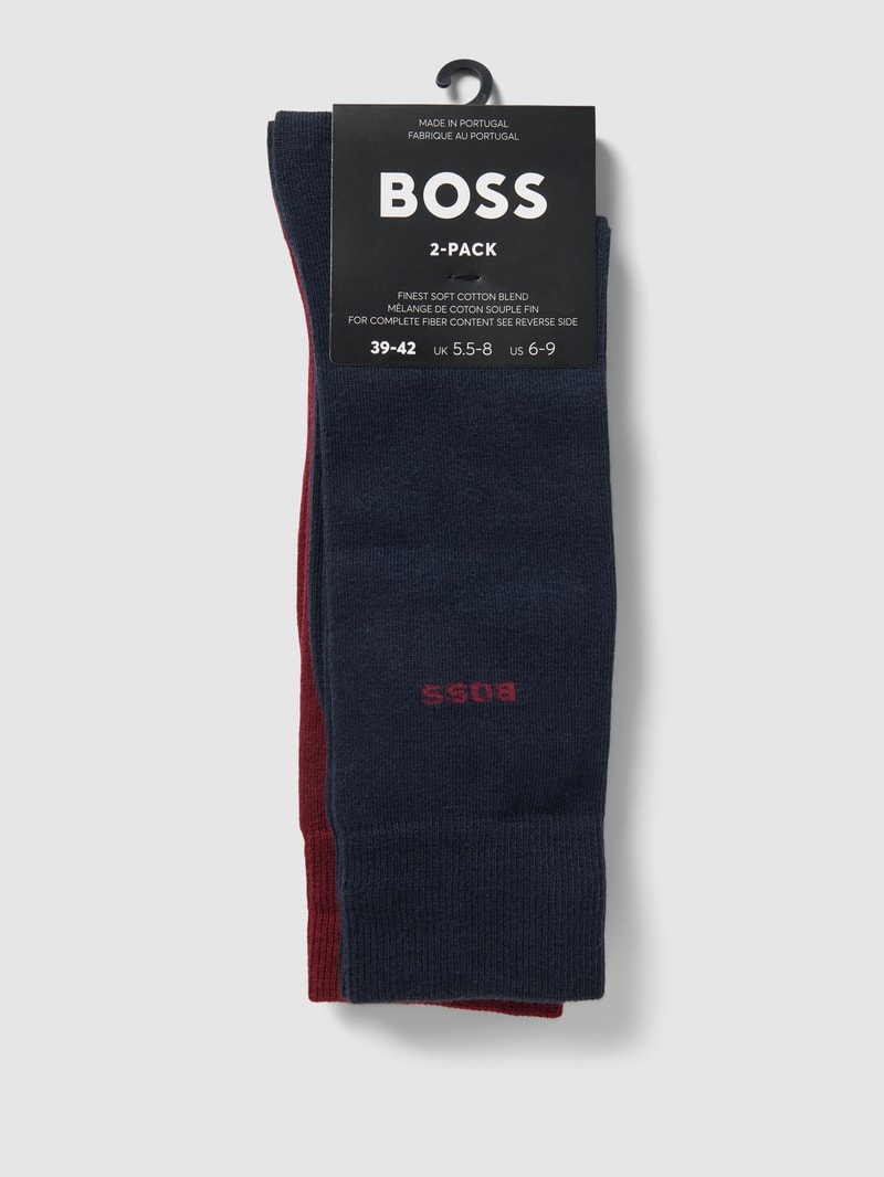 Socken mit Label-Detail im 2er-Pack in dunkelrot