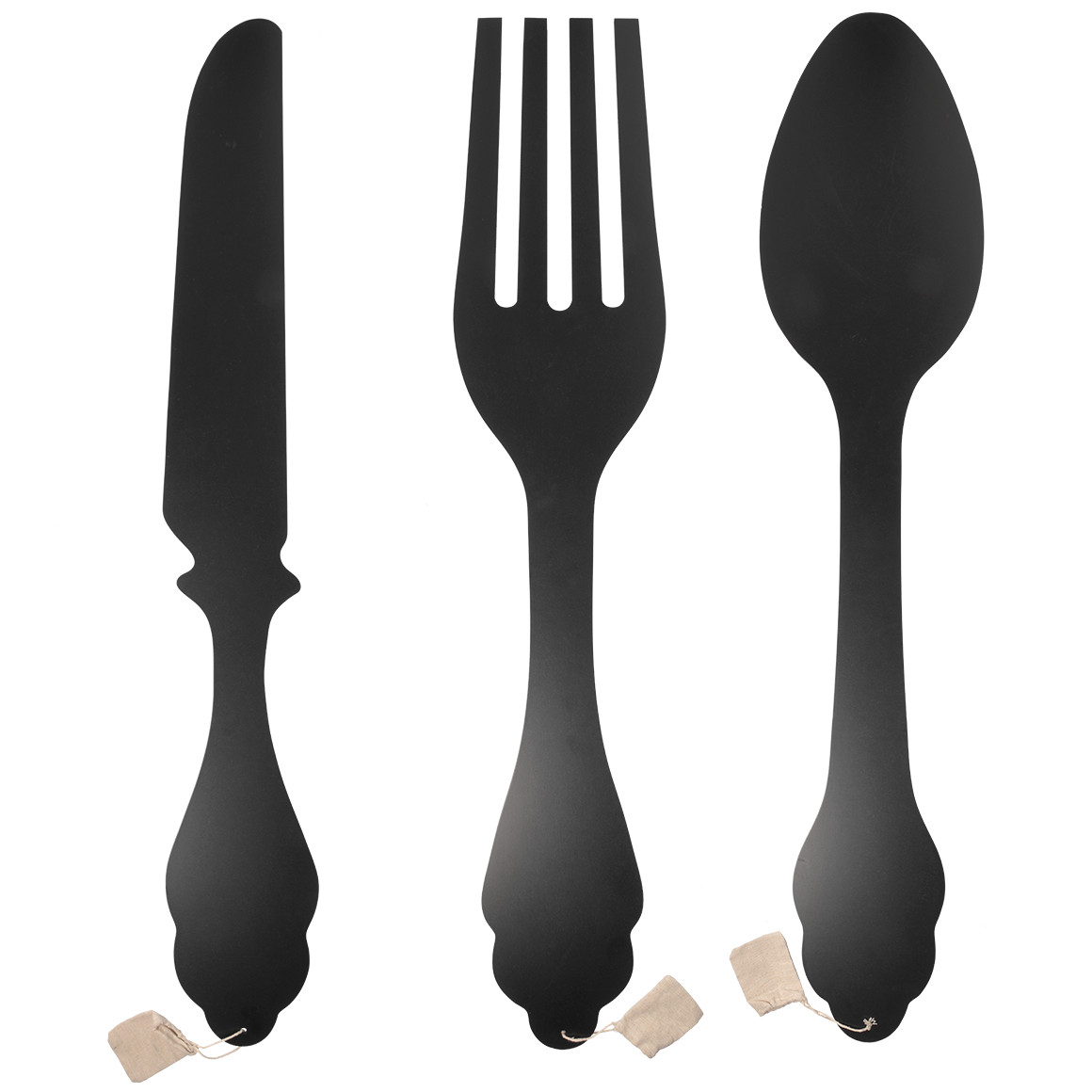 3 Wandtafeln im Besteck-Design