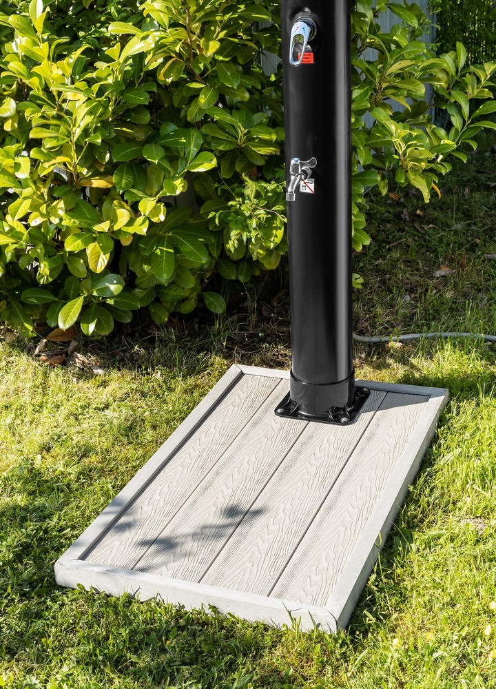 HC Garten & Freizeit Outdoor Bodenelement WPC Anti Rutsch für Pool-Leitern & Solarduschen lichtgrau