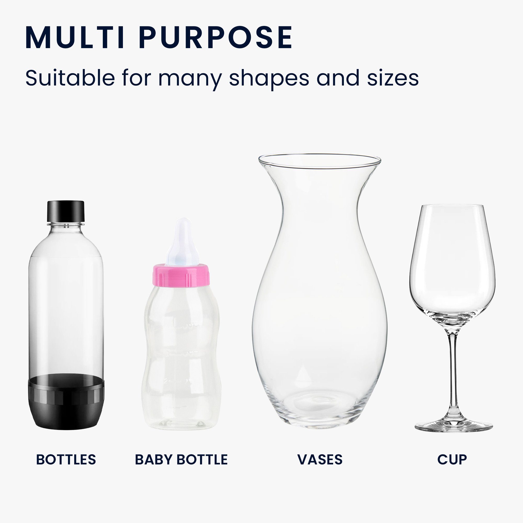 kwmobile Reinigungsbürste Bürste für SodaStream Crystal 2.0 DUO Terra, Spülbürste für Flaschen Vasen Gefäße Flaschenbürste für Wassersprudler