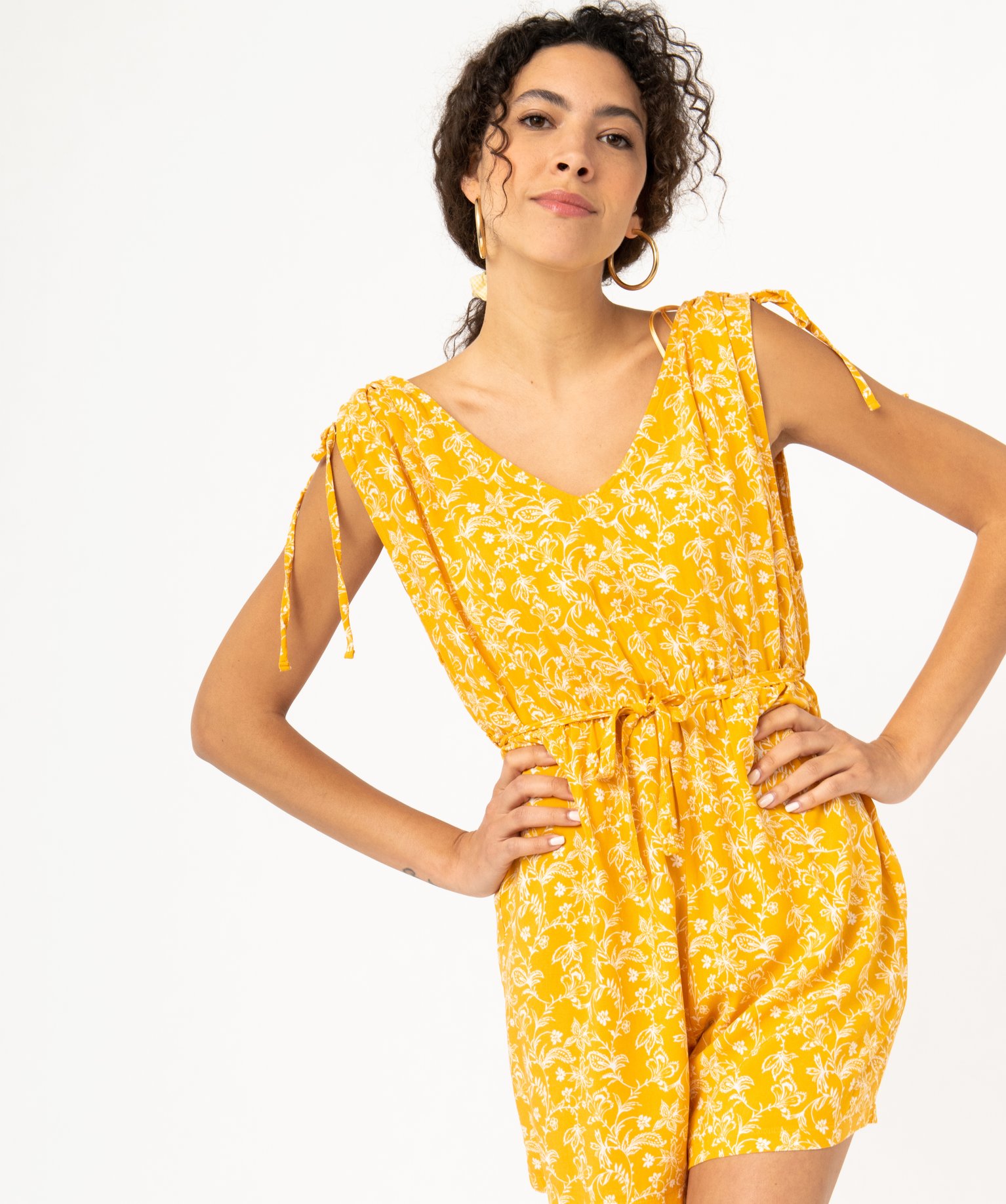 Combishort imprimé avec col V femme imprime | GEMO