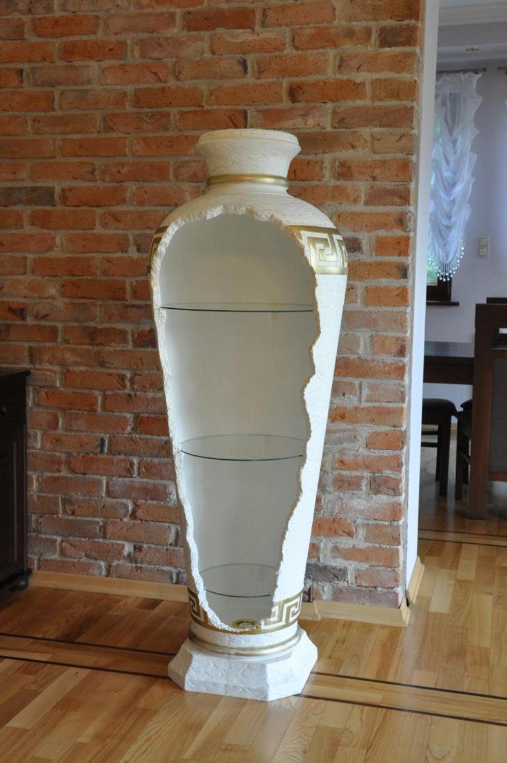 JVmoebel Skulptur xxl Medusa Antik Stil Vitrine Bar Boden Vase Schrank Vintrinen Säule