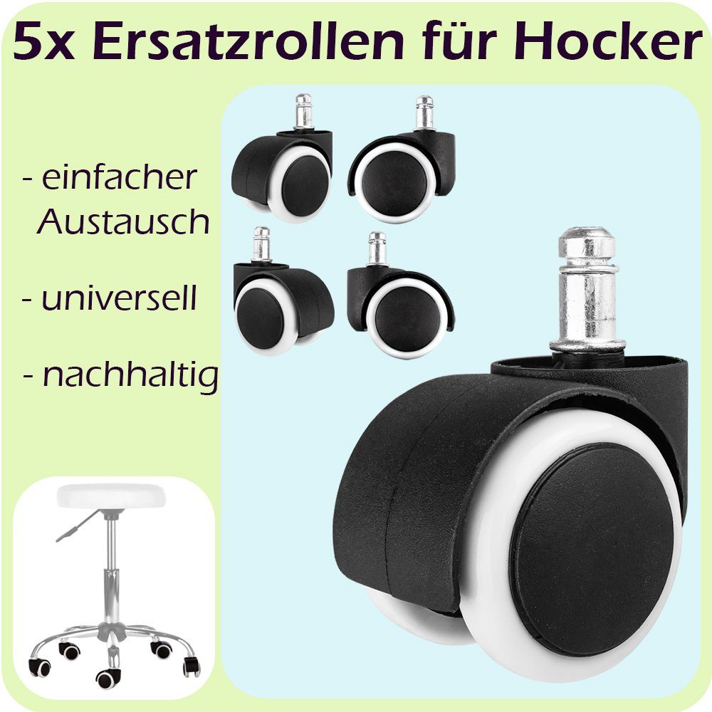 Kingpower Stuhlrolle 5er Set Bürostuhl Rollen für Hocker Drehstuhl Schreibtischstuhl