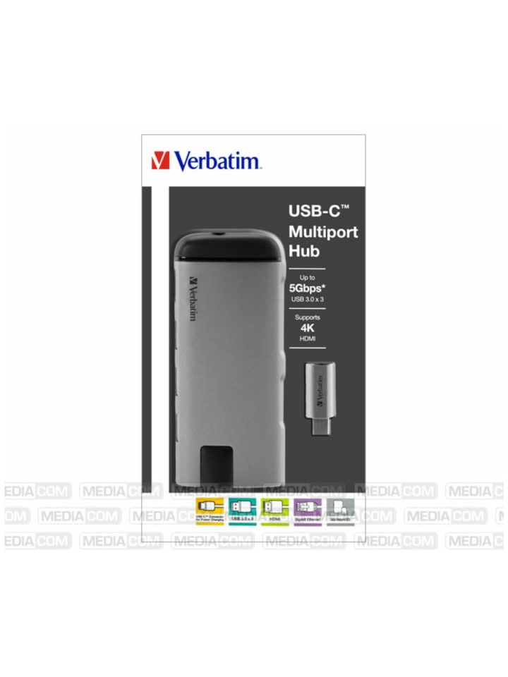 COFI 1453 USB-C® Multiport-Hub - Hub, Multiport, 3x USB 3.0-A, HDMI 4K, RJ45 in Silber günstig kaufen onesize