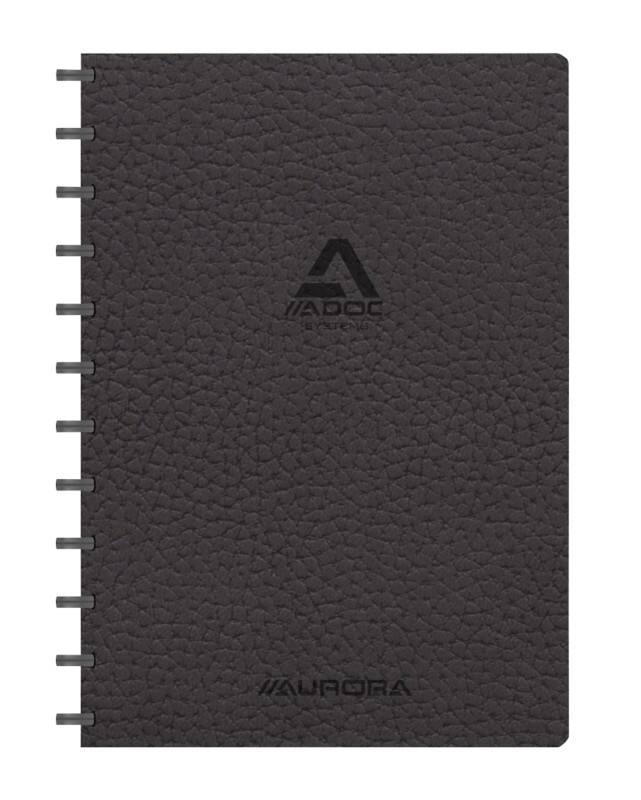 Adoc ADOC Business Notizbuch DIN A4 Liniert Kunststoff Seitlich gebunden Kunstleder Softcover Schwarz Nicht perforiert 144 Seiten