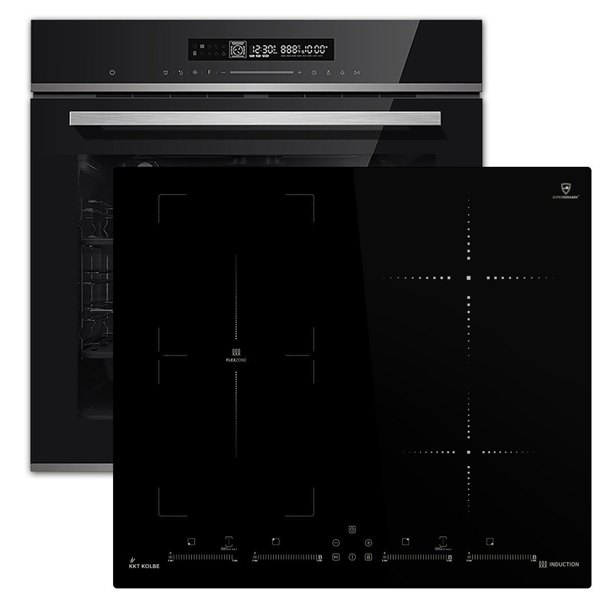 KKT KOLBE Backofen-Set KKT KOLBE Backofen und Induktionskochfeld SET80172FZ, mit 2-fach Teleskopauszug, 60cm Einbau-Backofen EB8017ED + 59cm Induktions-Kochfeld IND5901FZ