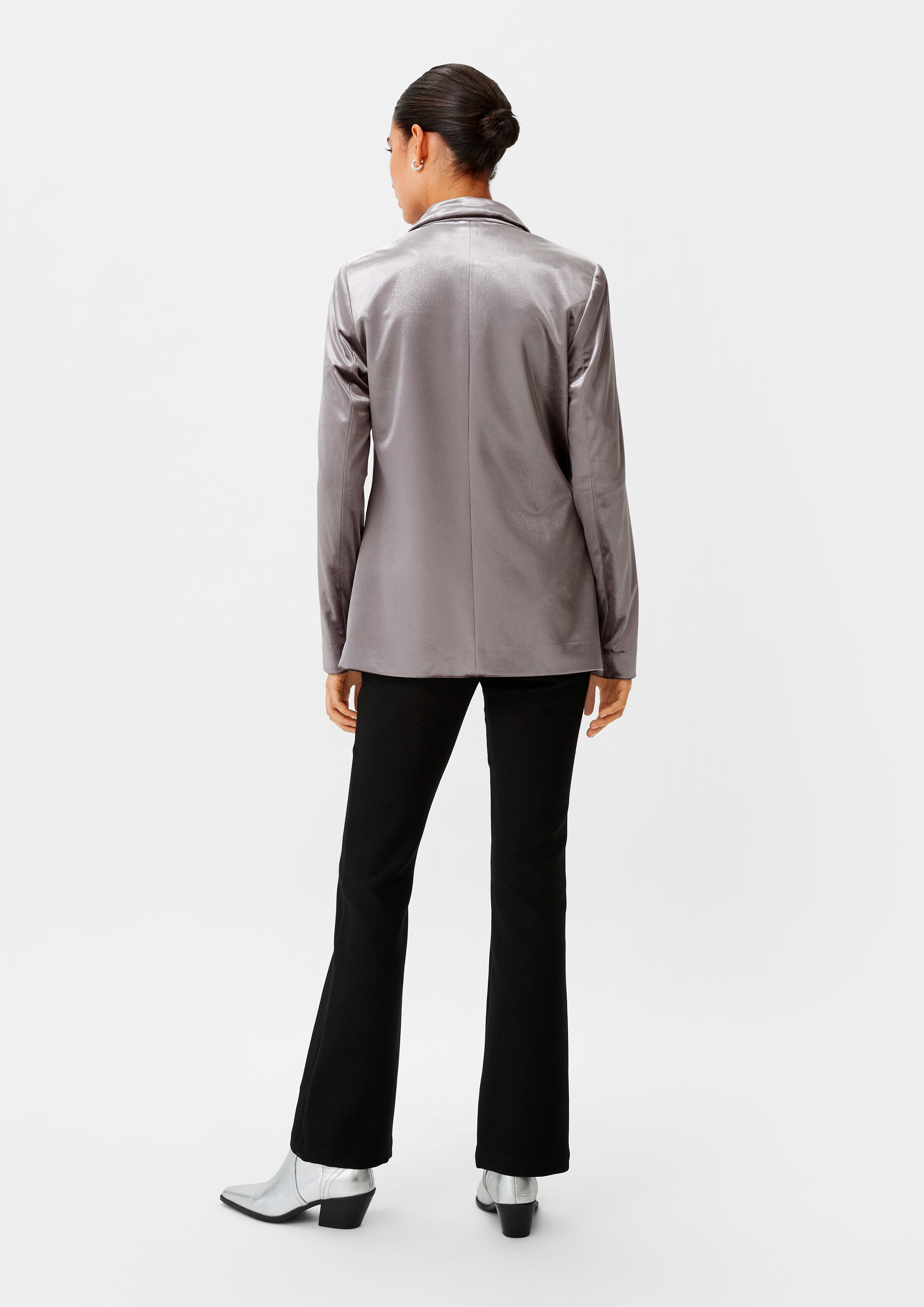 Blazer aus Samt - silber