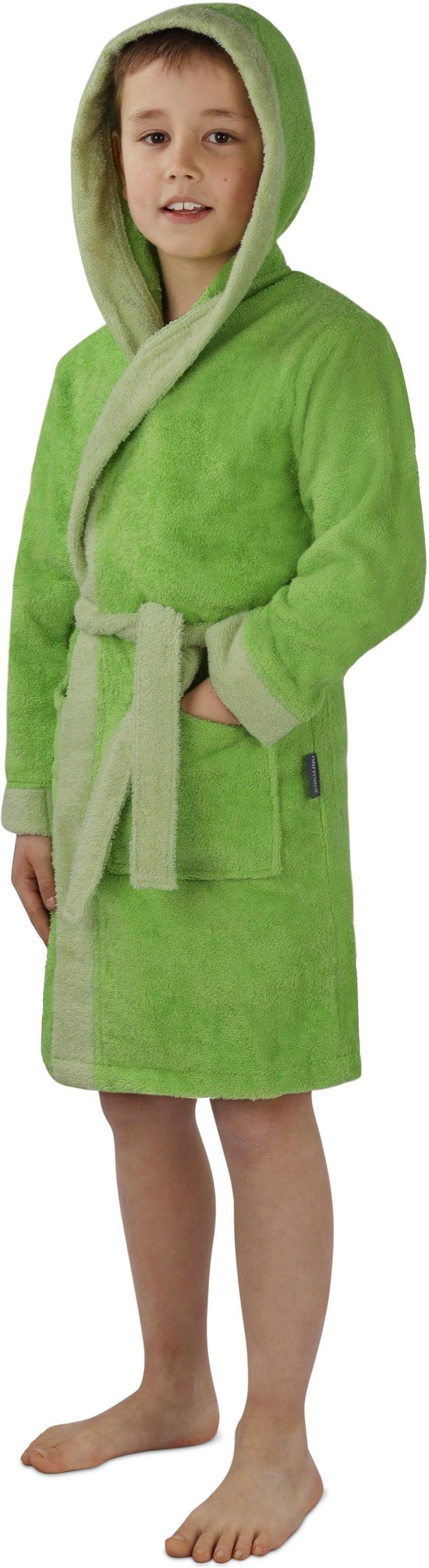 normani Kinderbademantel Kinder Bademantel aus Bio-Baumwolle Elounda, Bio-Baumwolle, Kapuze, Bindegürtel, Kinderbademantel aus weichem und schadtsofffreiem Material