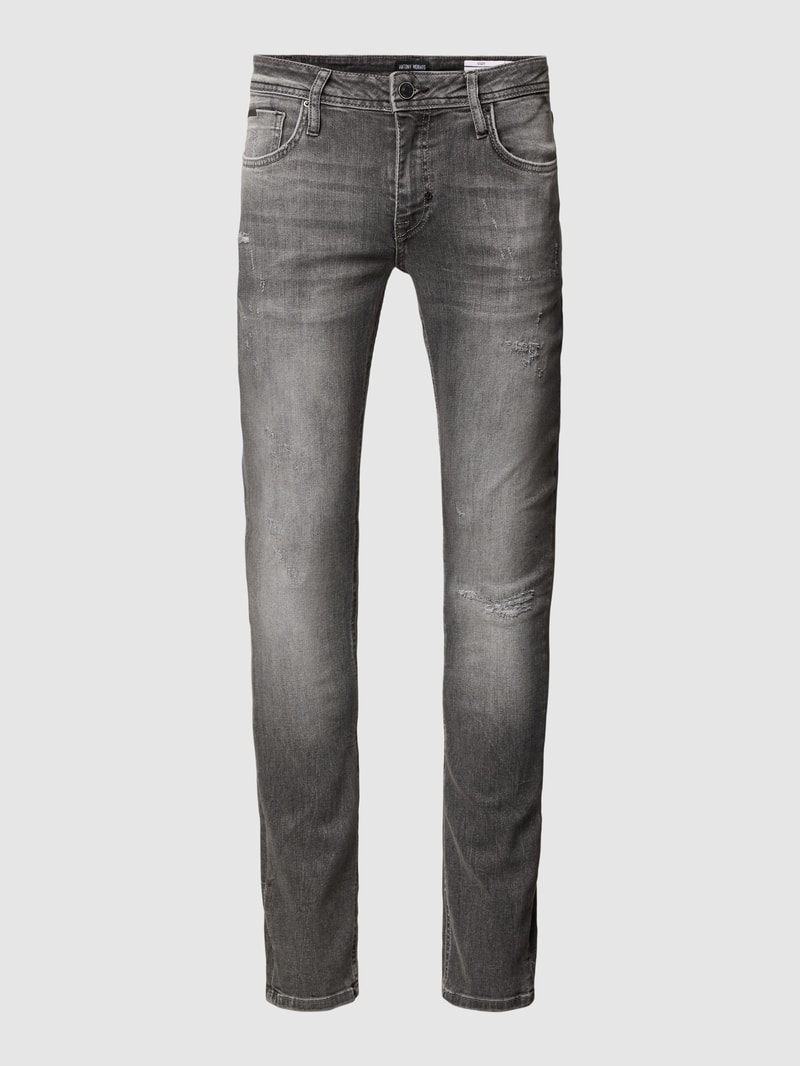 Jeans im Used-Look in schwarz
