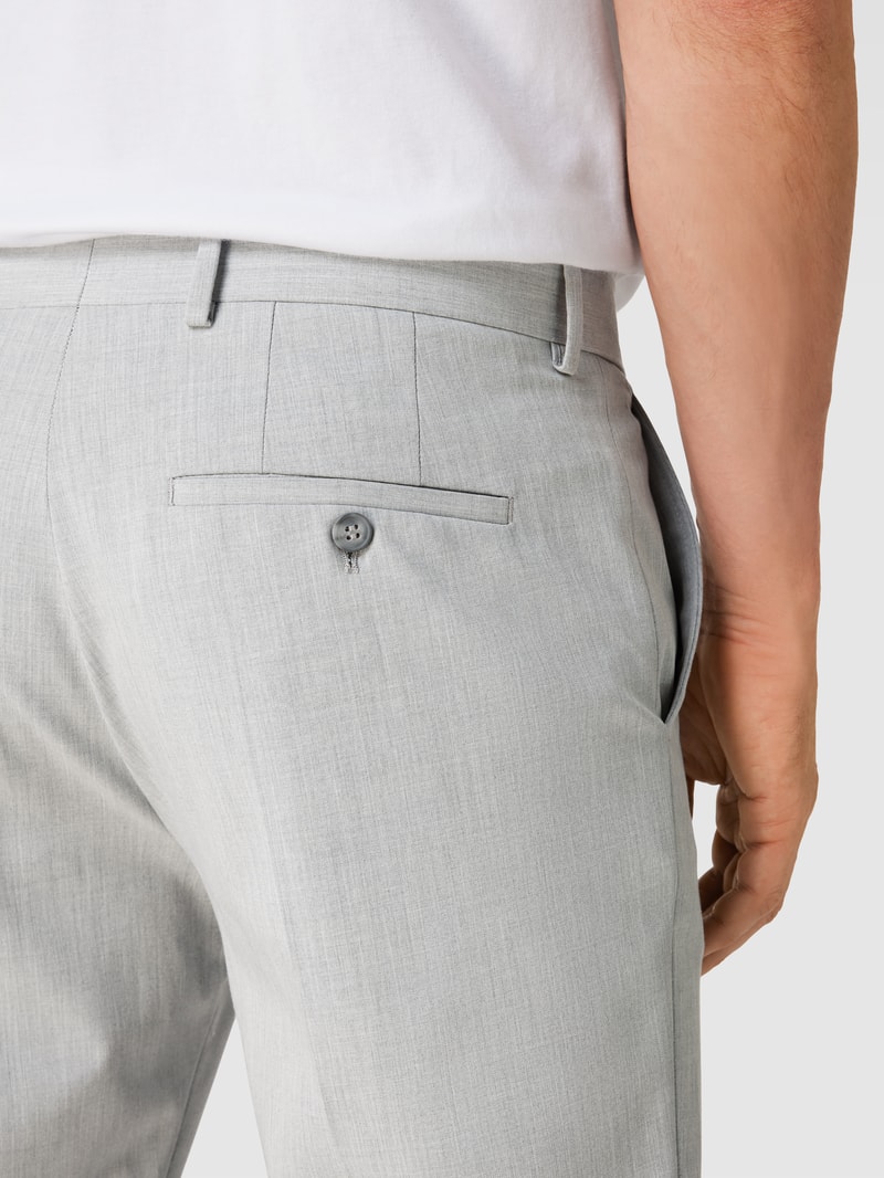 Slim Fit Anzughose mit Knopf- und Reißverschluss in hellgrau