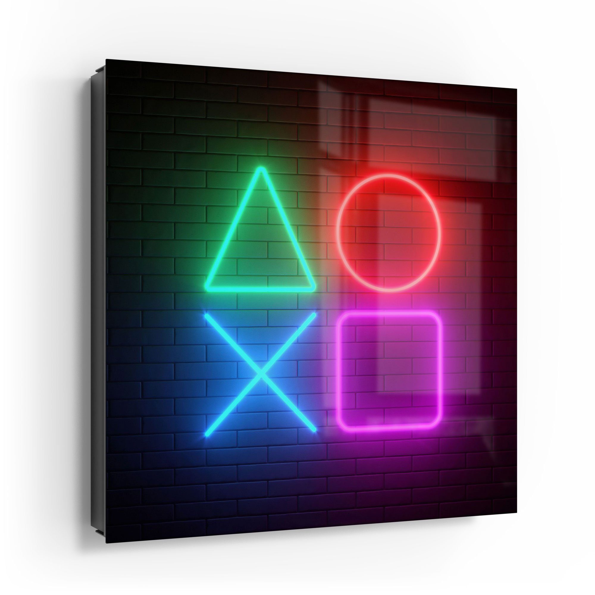 DEQORI Schlüsselkasten 'Playstation Elemente', Glas Schlüsselbox modern magnetisch beschreibbar