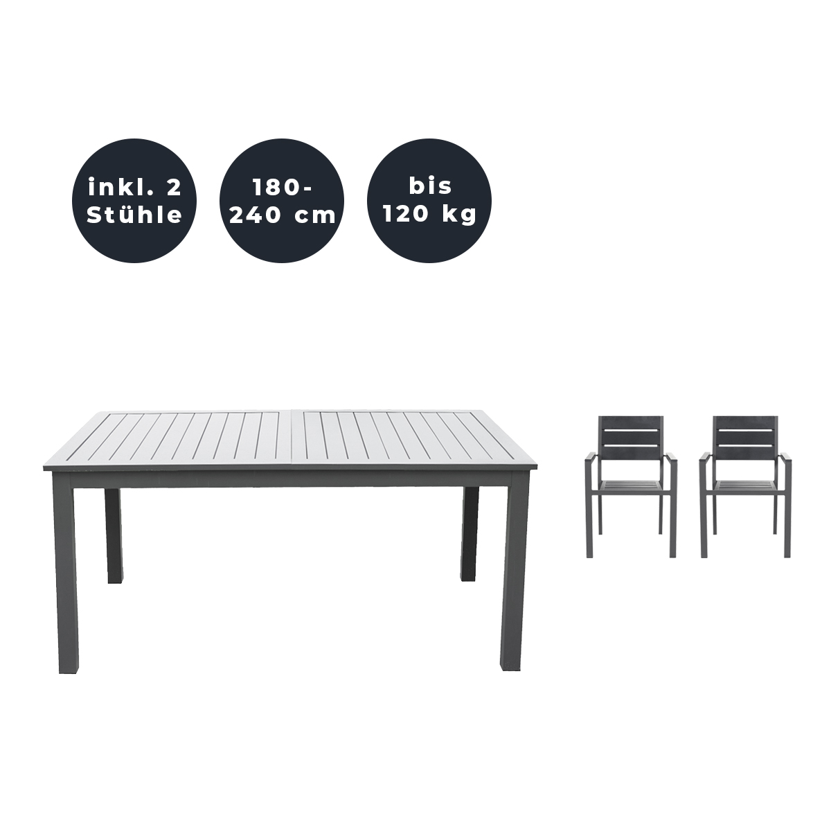 Home Deluxe Sitzgruppe CASA MADERA 2 Stühle