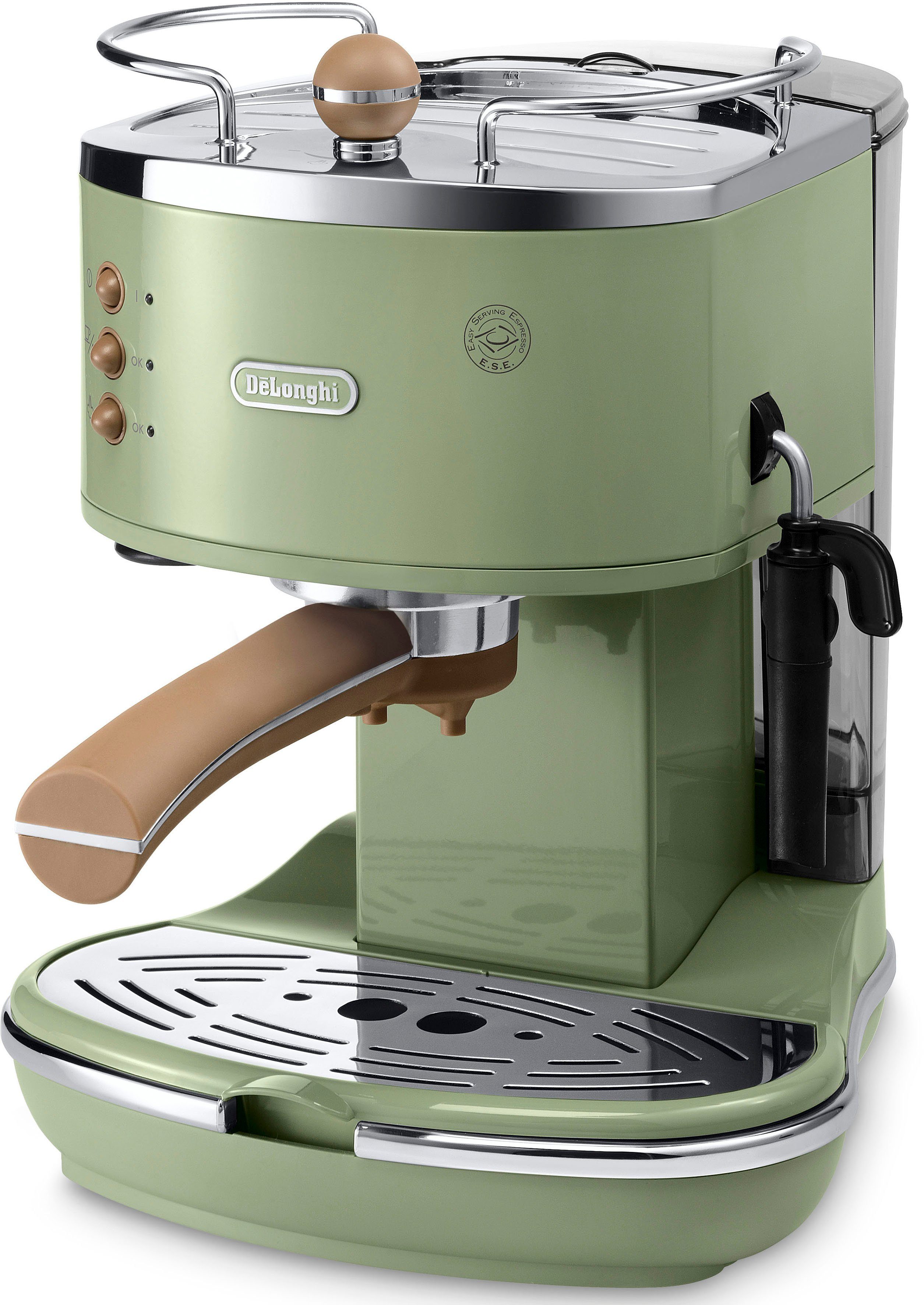 De'Longhi Siebträgermaschine Icona Vintage ECOV 311.GR, auch für Kaffeepads geeignet