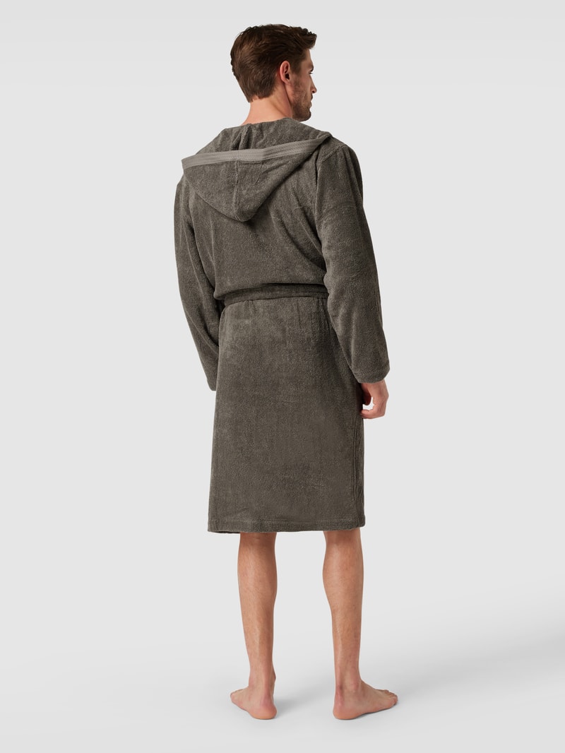 Unisex Bademantel mit Kapuze in anthrazit