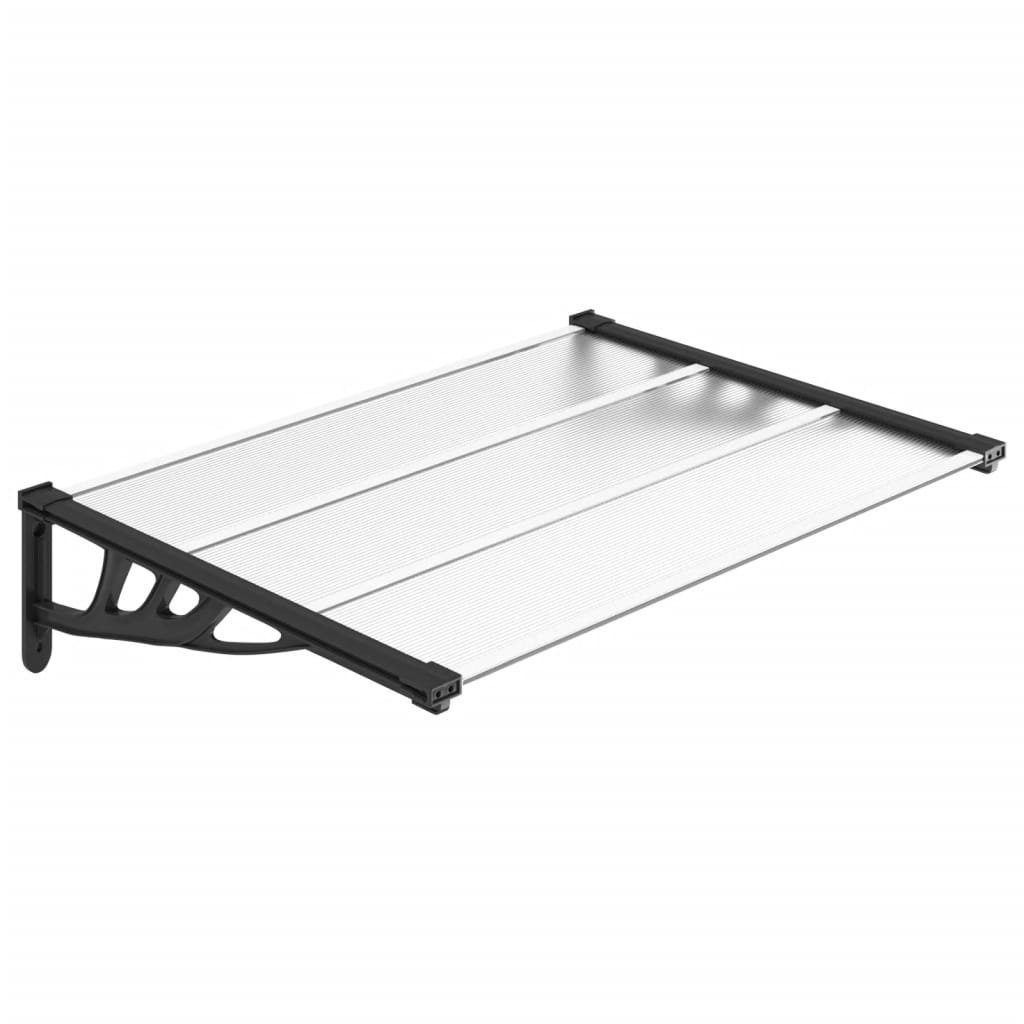 vidaXL Markise Türvordach Schwarz und Transparent 122x90 cm Polycarbonat