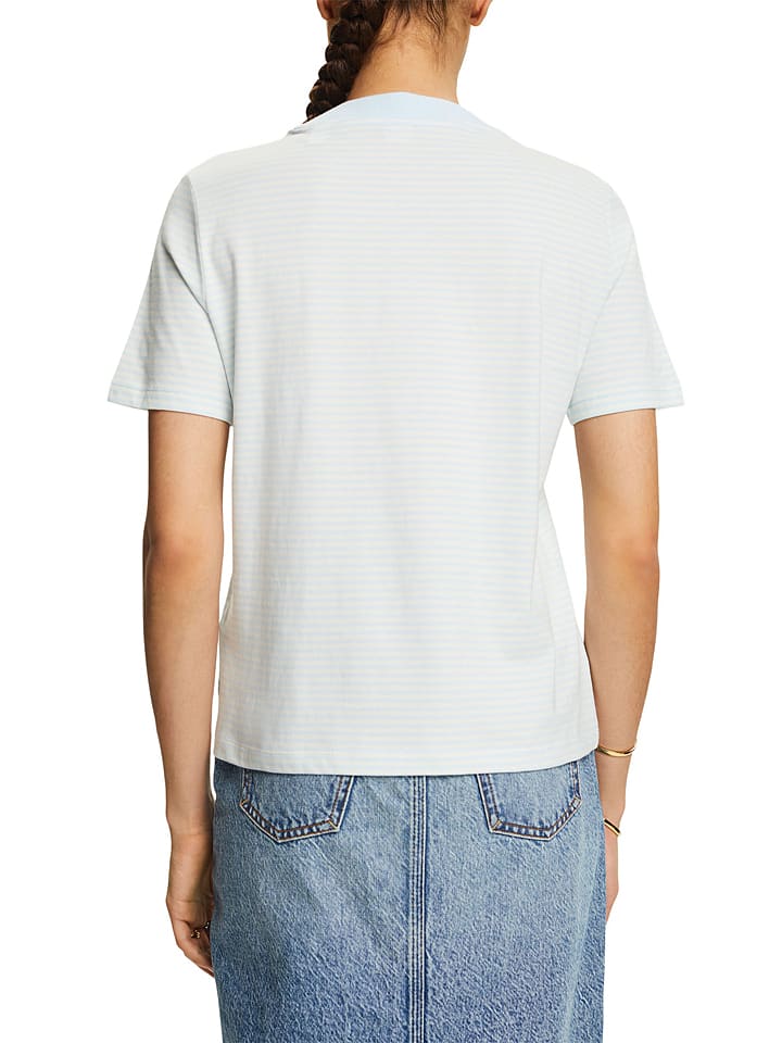 ESPRIT Shirt in Hellblau/ Weiß günstig kaufen