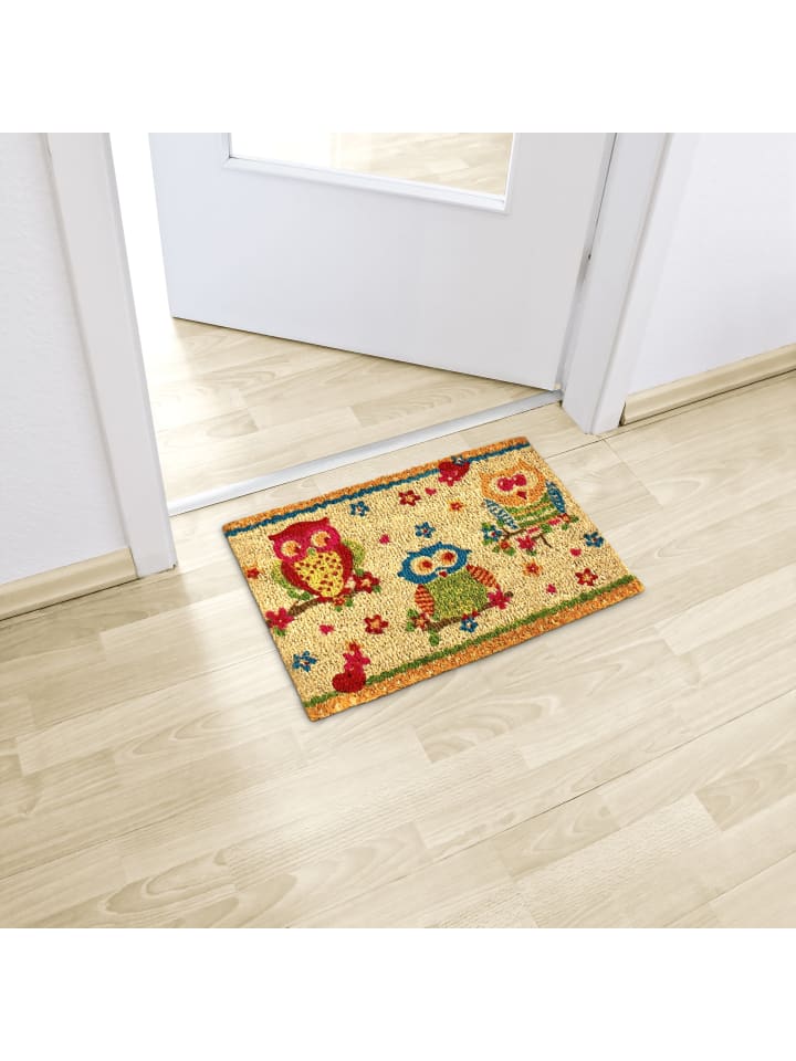 relaxdays Fußmatte Eulen in Bunt - (B)60 x (T)40 cm günstig kaufen onesize