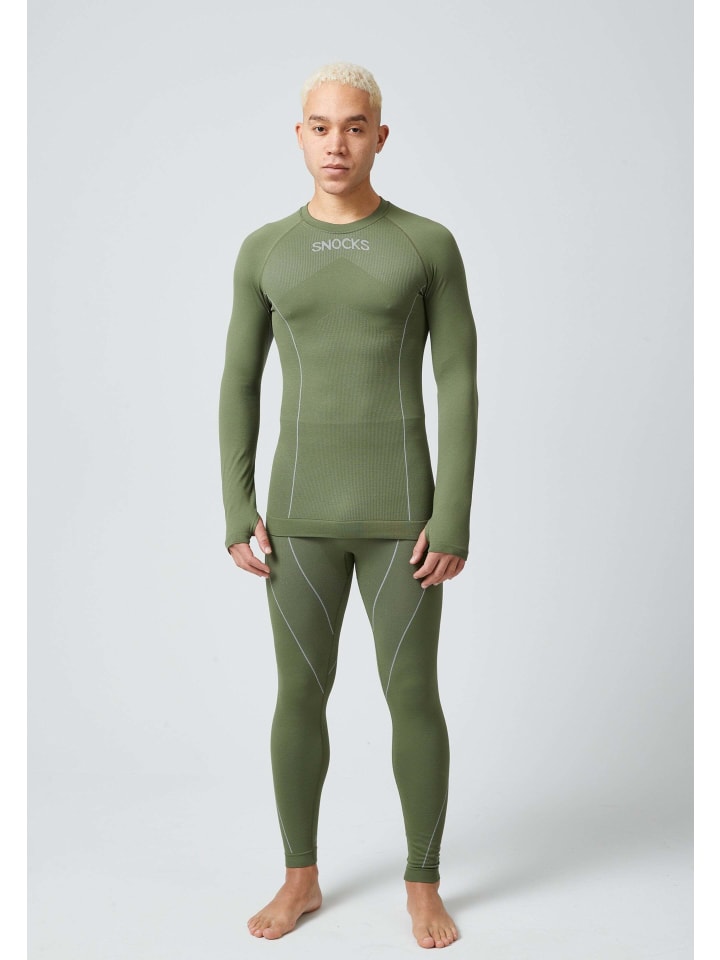SNOCKS Thermounterwäsche mit Daumenloch 1 Set in Olive günstig kaufen