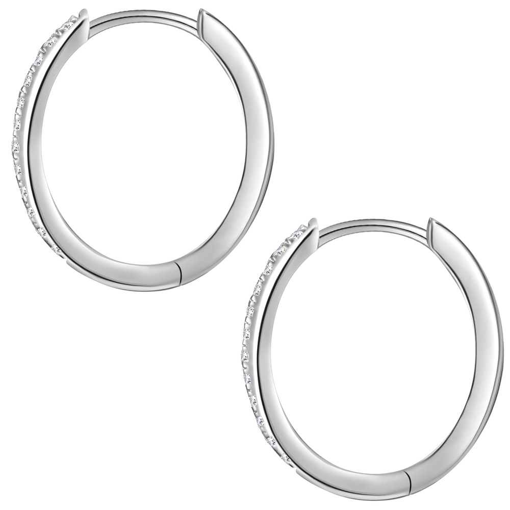 Glanzstücke München Créoles en argent Argent sterling Oxyde de zirconium (CZ) en Argent Boucles d'oreilles