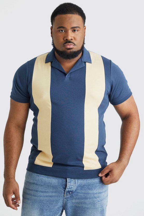 Plus Muscle-Fit Colorblock Poloshirt