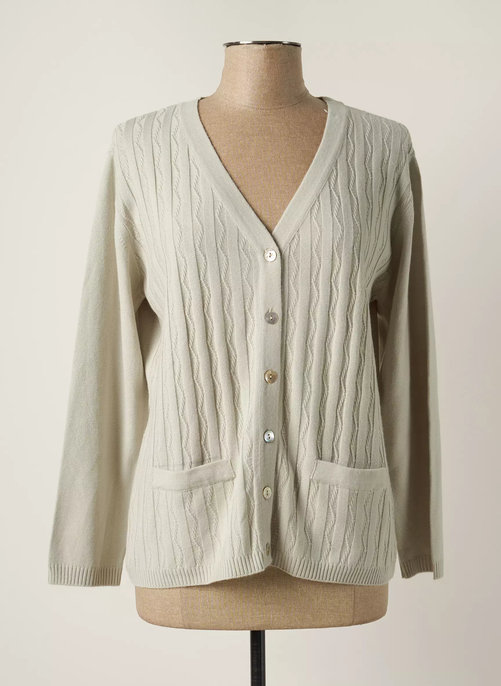 Fil Maille Cardigans Femme couleur vert