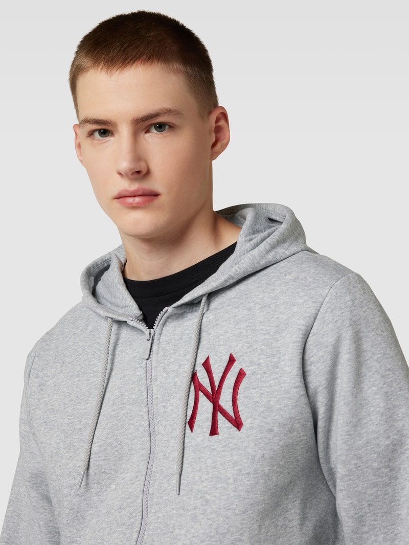 Sweatjacke mit Logo-Stitching Modell 'LEAGUE ESSENTIALS' in hellgrau meliert