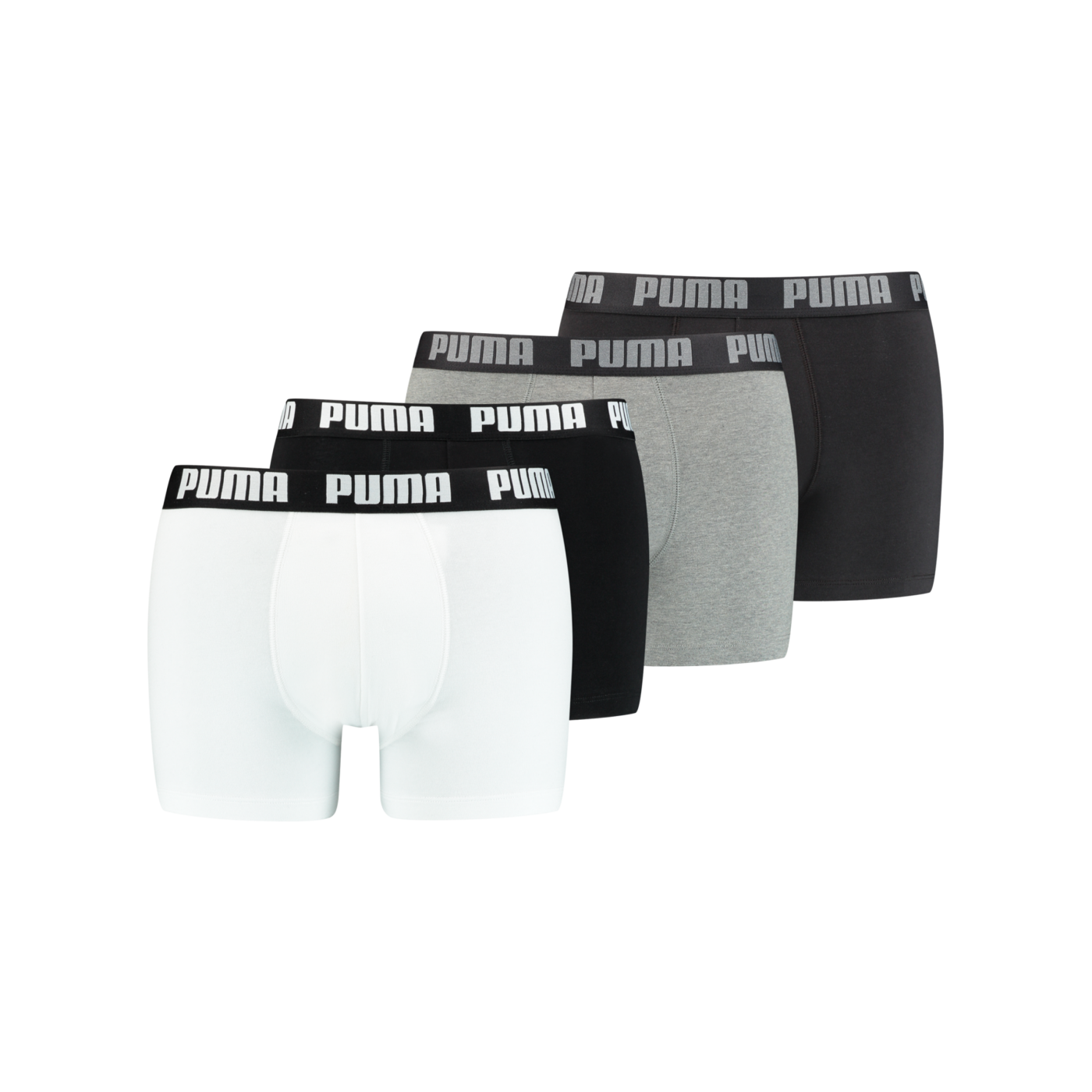 PUMA Basic Boxer 4er Pack Weiss Grau F002