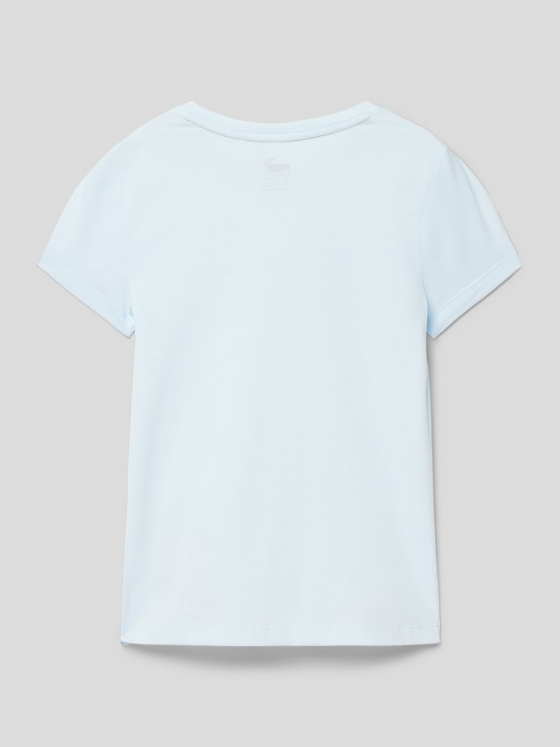 T-Shirt mit Label-Print in hellblau