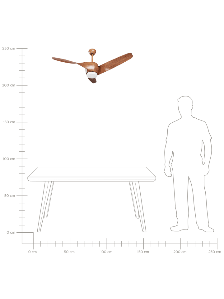 Beliani Deckenventilator mit Licht PARIA in Braun - (W) 110 x (H) 54 x (L) 110 cm günstig kaufen onesize