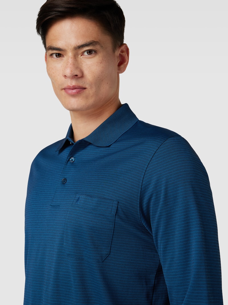 Poloshirt mit Streifenmuster in petrol