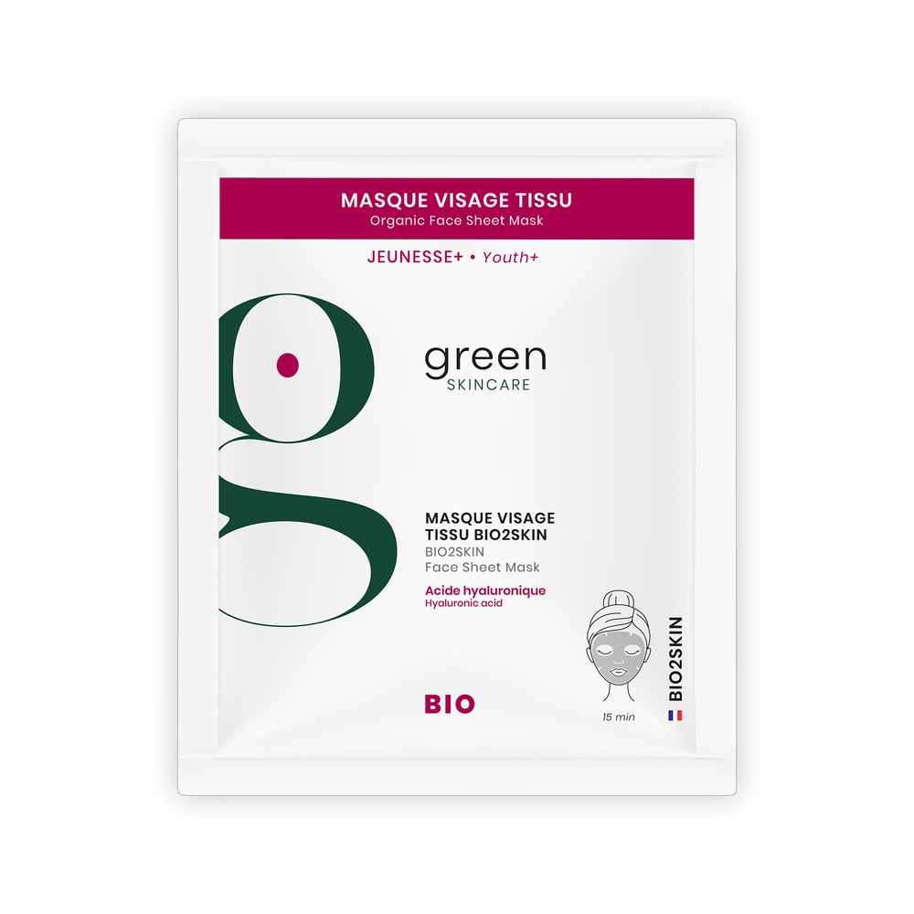 Green Skincare Masque visage tissu bio JEUNESSE+ Masque visage tissus bio JEUNESSE+
