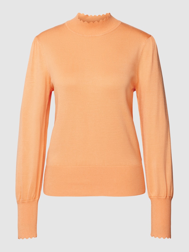 Strickpullover mit Wellensaum in apricot